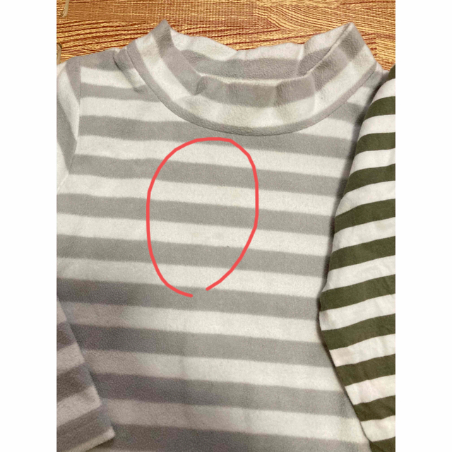 MUJI (無印良品)(ムジルシリョウヒン)のボーダーロンT 長袖 2枚セット 100 キッズ/ベビー/マタニティのキッズ服男の子用(90cm~)(Tシャツ/カットソー)の商品写真