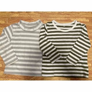 ムジルシリョウヒン(MUJI (無印良品))のボーダーロンT 長袖 2枚セット 100(Tシャツ/カットソー)