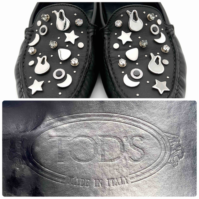 TOD'S(トッズ)の✨極美品✨ トッズ ローファー スタッズ  星 月 メタル ドライビングシューズ レディースの靴/シューズ(ローファー/革靴)の商品写真