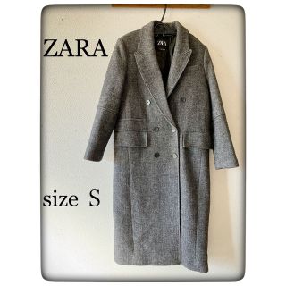 ザラ(ZARA)の【美品】ZARA ウール オーバーサイズ メルトン チェスター コート(チェスターコート)