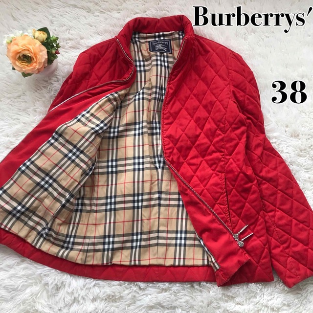 BURBERRY - バーバリー キルティングジャケット 赤 ノバチェック 38 M