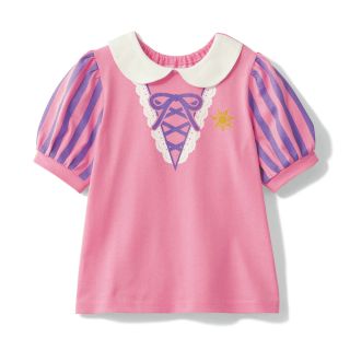 ベルメゾン(ベルメゾン)のベルメゾン　襟付きキャラクターモチーフパフスリーブ５分袖Ｔシャツ　ラプンツェル(キャラクターグッズ)