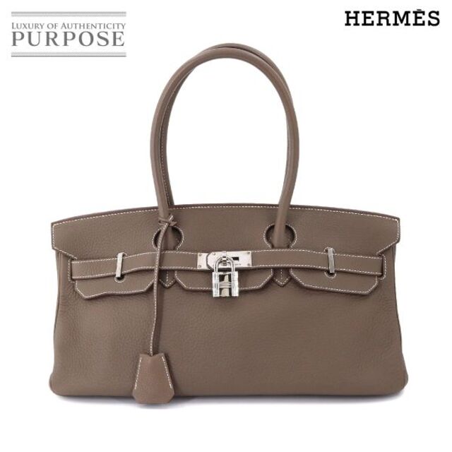 春のコレクション 新品同様 - Hermes エルメス 90180360 VLP 金具 シルバー □M刻印 エトゥープ トリヨンクレマンス バッグ ハンド 42 バーキン ショルダー HERMES ハンドバッグ