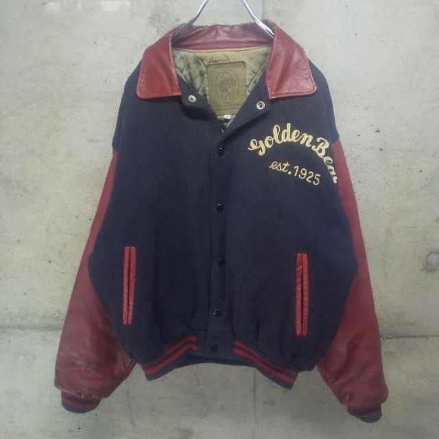 90s vintage古着 USA製 GOLDEN BEAR スタジャン レザー 【福袋セール