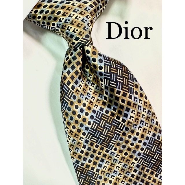 く日はお得♪ ChristianDior クリスチャンディオール ネクタイ ブラウン 総柄
