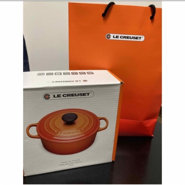 LE CREUSET(ルクルーゼ)の（happy melody様専用）ル・クルーゼ 鋳物 ホーロー 両手鍋 ロンド  インテリア/住まい/日用品のキッチン/食器(鍋/フライパン)の商品写真