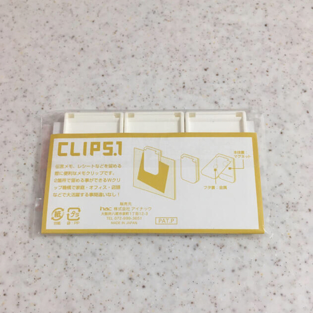 CLIPS1メモマグネットクリップ (＊新品) インテリア/住まい/日用品の日用品/生活雑貨/旅行(日用品/生活雑貨)の商品写真