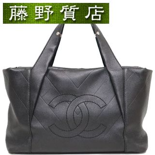 シャネル(CHANEL)のシャネル CHANEL ハンド バッグ 黒 レザー シルバー金具 S金具 ハンドバッグ ココマーク  8145(ハンドバッグ)