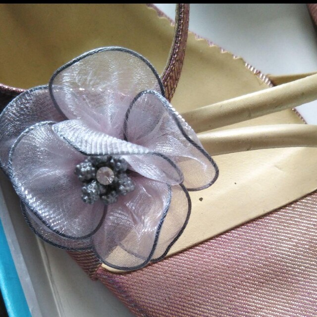 サンダル　ピンク　ヒール　お花　かわいい レディースの靴/シューズ(サンダル)の商品写真