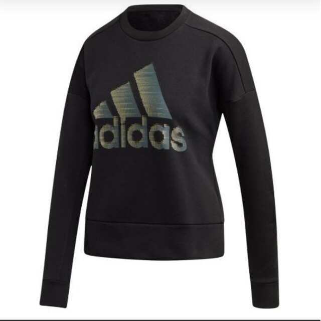 adidas(アディダス)のadidas アディダススウェット トレーナー ブラック レディースのトップス(トレーナー/スウェット)の商品写真