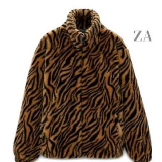 ザラ(ZARA)のZARA エコファー レオパード柄ジャケット　XL(毛皮/ファーコート)