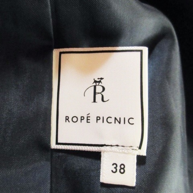 Rope' Picnic(ロペピクニック)のロペピクニック ワンピース ミニ 七分袖 ウエストマーク リボン 紺 ネイビー レディースのワンピース(ミニワンピース)の商品写真