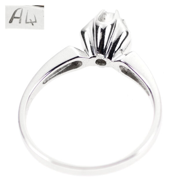 クイーン/Queen K14WG ダイヤモンド リング 0.13ct ヴィンテージ品 菊爪 レディースのアクセサリー(リング(指輪))の商品写真