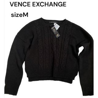 ヴァンスエクスチェンジ(VENCE EXCHANGE)の【新品】　VENCE ニット　セーター　ショート丈　黒(ニット/セーター)