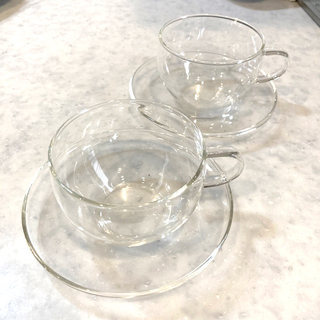 ニトリ(ニトリ)の耐熱ガラスカップ&ソーサー(300ml)(グラス/カップ)