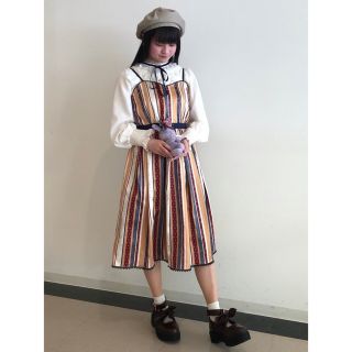 アクシーズファム(axes femme)の新品 axes femme POETIQUEモチーフストライプ柄ワンピース(ひざ丈ワンピース)