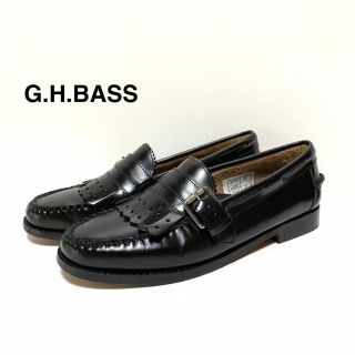 ジーエイチバス(G.H.BASS)の☆美品 ジーエイチバス ウィージャン キルト レザー ローファー シューズ 黒(ローファー/革靴)