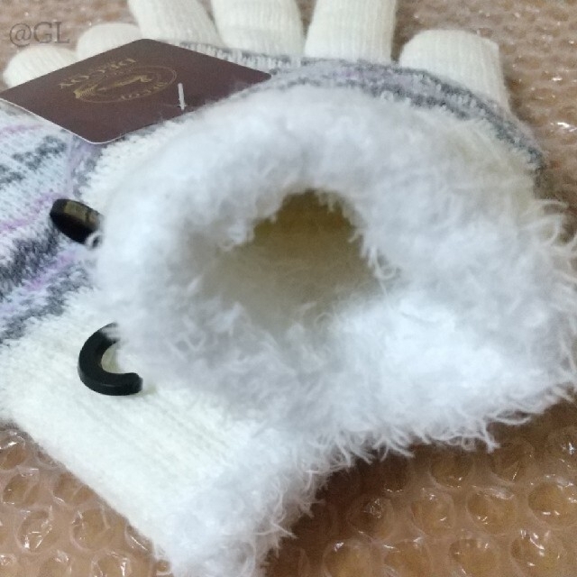 【最終値下げ】手袋　レディース　ホワイト　パープル　白 レディースのファッション小物(手袋)の商品写真