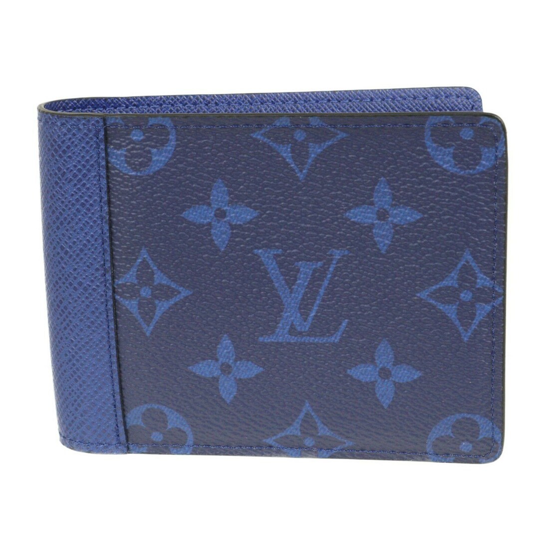 LOUIS VUITTON ポルトフォイユ・ミュルティプル M30299 タイガラマ コバルト ブルー系 レザー モノグラム・キャンバス メンズ 人気 ブランド LV 二つ折り財布 札入れ松前R56号店