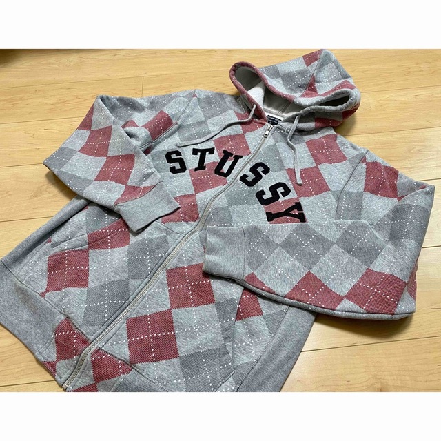 OLD STUSSY ストゥーシー パーカー アーガイル　 LサイズSTUSSY