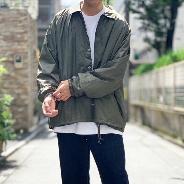 新品 BEIMAR ビーマー ボア付きコーチジャケット ナイロン オリーブ XL