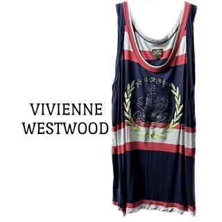 ヴィヴィアンウエストウッド(Vivienne Westwood)のヴィヴィアンウエストウッド【美品】ボーダー柄 オーブ プリント タンクトップ(タンクトップ)