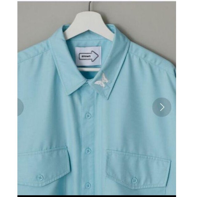 ♡anown 新品メンズレディース蝶刺繍半袖シャツジャケット韓国黒Sブラック メンズのトップス(シャツ)の商品写真