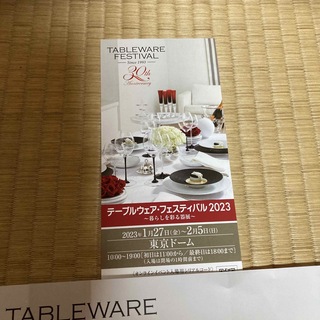 テーブルウェア・フェスティバル2023   招待券 1枚(その他)