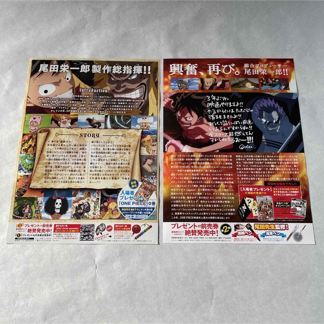 ONE PIECE(ワンピース)の映画チラシ ＊ ワンピース 2枚セット ＊ アニメ フライヤー チラシ エンタメ/ホビーのコレクション(印刷物)の商品写真