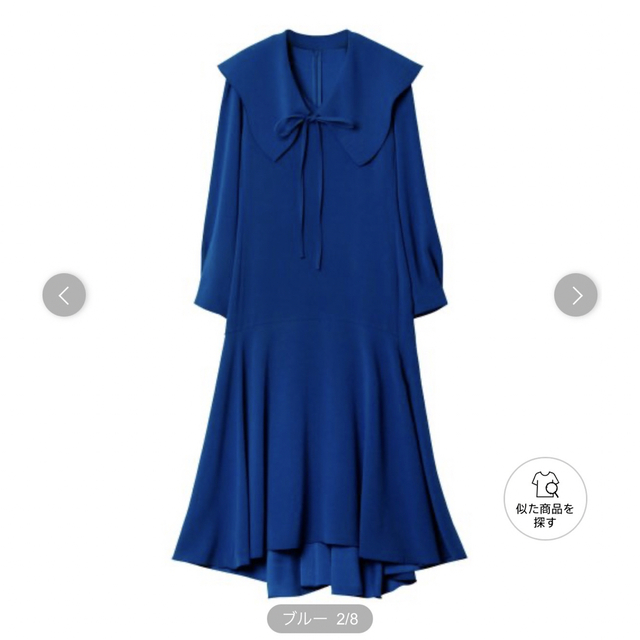 【超特価】 ルシェルブルー - BLEU CIEL LE Georgette Dress Collar Big ひざ丈ワンピース