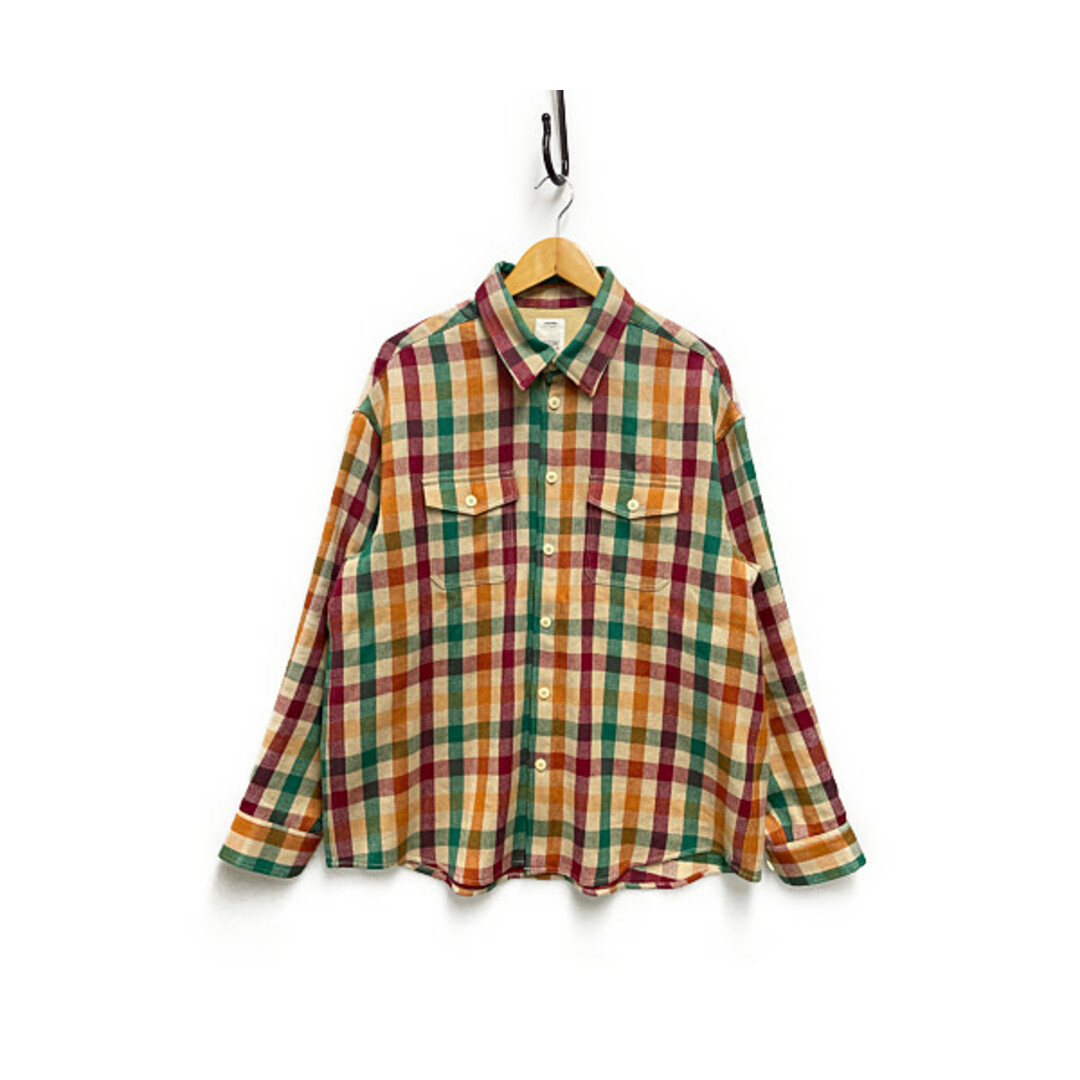 VISVIM ビズビム 品番 0122205011008 LUMBER CHECK L/S チェック ロングシャツ ベージュ サイズ3 正規品 / 29930