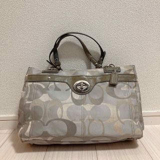 コーチ(COACH) シグネチャー ハンドバッグ(レディース)(グリーン