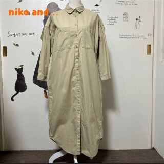 ニコアンド(niko and...)の#909 ニコアンド ベージュ系 シャツワンピ(ロングワンピース/マキシワンピース)