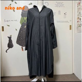 ニコアンド(niko and...)の#894 ニコアンド 濃グレー系 シャツワンピ(ロングワンピース/マキシワンピース)