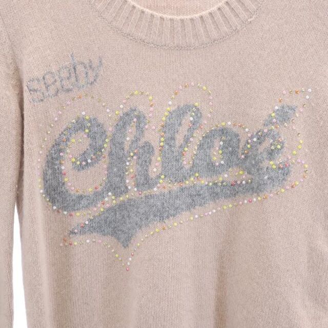 【希少】Chloé クロエ イタリア製 ロゴ刺繍 デザイン ニット セーター