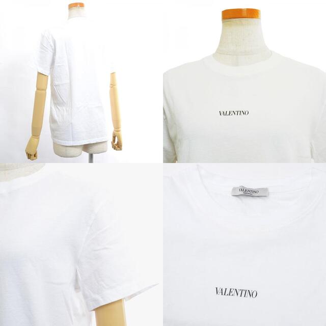 ヴァレンティノ ロゴプリント Tシャツ コットン100% ホワイト/ブラック S ヴァレンティノ ロゴプリント Tシャツ コットン100% ホワイト/ブラック S