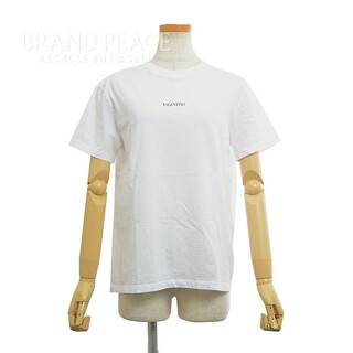 ヴァレンティノ(VALENTINO)のヴァレンティノ ロゴプリント Tシャツ コットン100% ホワイト/ブラック S(Tシャツ(半袖/袖なし))