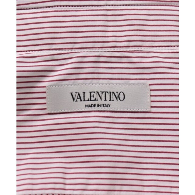 VALENTINO(ヴァレンティノ)のVALENTINO カジュアルシャツ 40(M位) 白xエンジ(ストライプ) 【古着】【中古】 メンズのトップス(シャツ)の商品写真