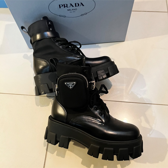 プラダPRADA ショートブーツ 38.5 smcint.com