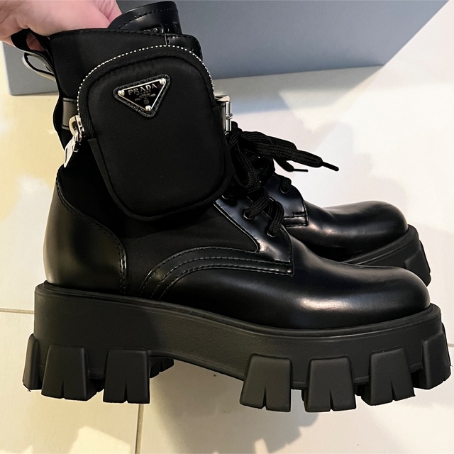 卸し売り購入 - PRADA プラダブーツ ブーツ36 レザーxナイロン