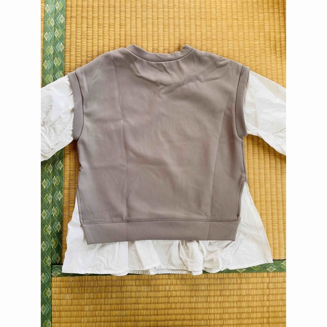 GU(ジーユー)のGU トップス切り替えシャツ キッズ/ベビー/マタニティのキッズ服女の子用(90cm~)(Tシャツ/カットソー)の商品写真