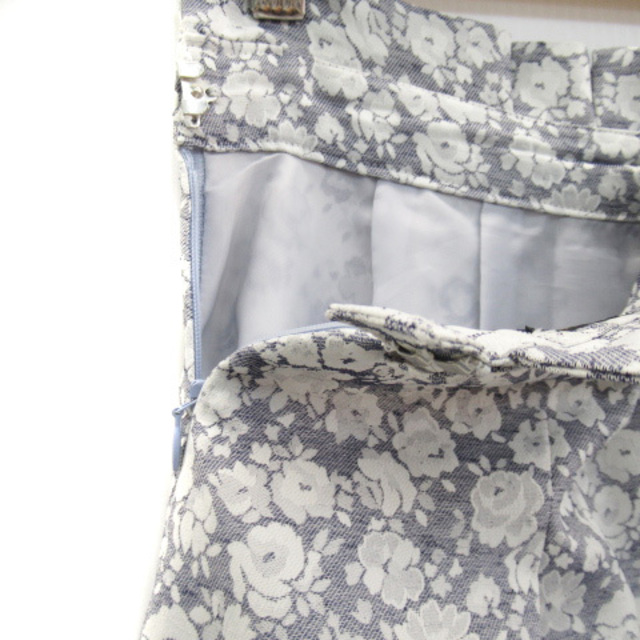 Swingle(スウィングル)のスウィングル フレアスカート ミモレ丈 花柄 M 紺 ネイビー /YK3 レディースのスカート(ひざ丈スカート)の商品写真