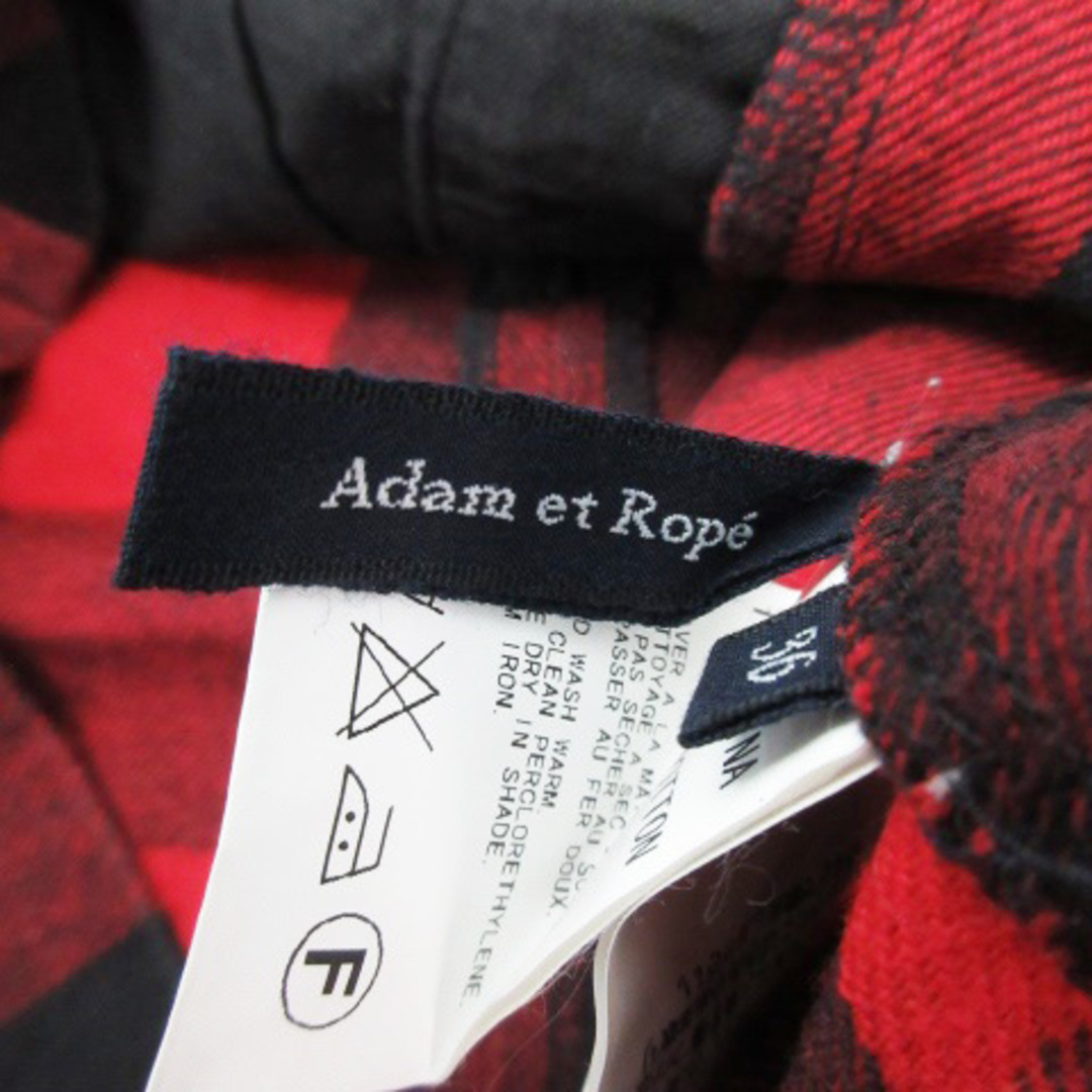 Adam et Rope'(アダムエロぺ)のアダムエロペ 台形スカート ひざ丈 チェック柄 36 レッド 赤 レディースのスカート(ひざ丈スカート)の商品写真