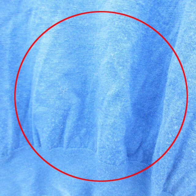 M-premier(エムプルミエ)のエムプルミエ ブラック ニット カットソー 長袖 ウール 38 ブルー 青 レディースのトップス(ニット/セーター)の商品写真