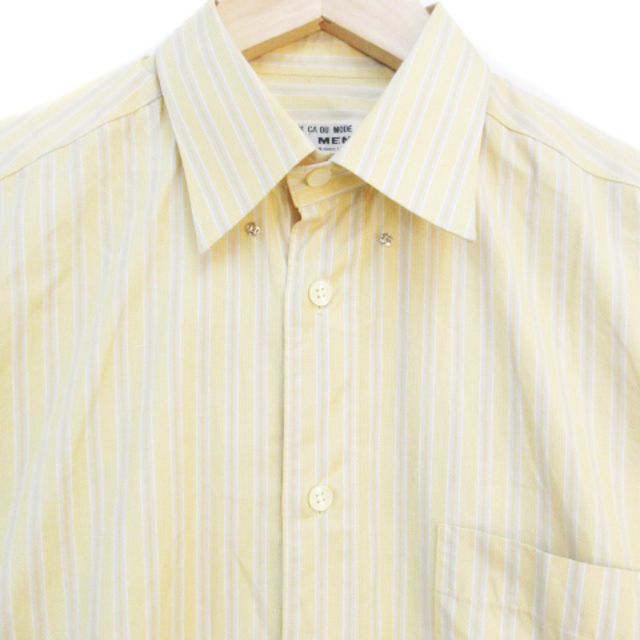 コムサデモードメン シャツ 長袖 ストライプ柄 1 黄色 グレー /FF10 メンズのトップス(シャツ)の商品写真