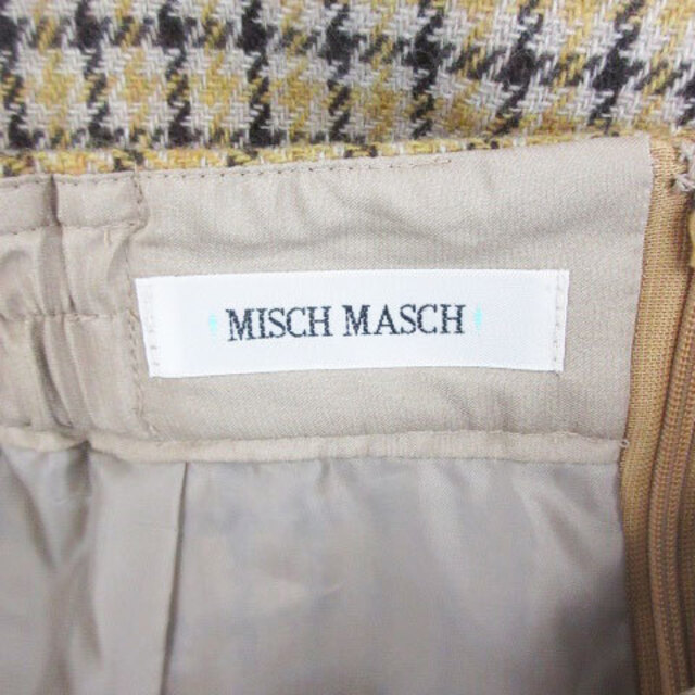 MISCH MASCH(ミッシュマッシュ)のミッシュマッシュ フレアスカート ひざ丈 ベルト ウール 1 ベージュ レディースのスカート(ひざ丈スカート)の商品写真