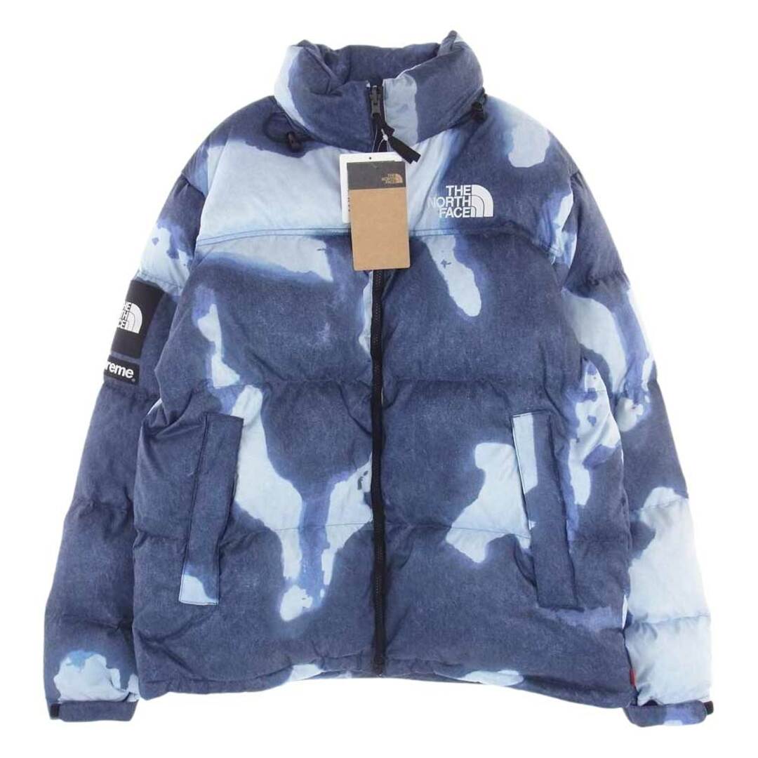 Supreme シュプリーム 21AW ND52100I Bleached Denim Print Nuptse ブリーチ デニム プリント ヌプシ ダウン ジャケット マルチカラー系 L【極上美品】L着丈