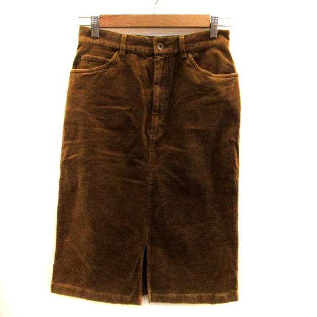 Ray BEAMS(レイビームス)のレイビームス タイトスカート コーデユロイスカート ミモレ丈 1 茶色 ブラウン レディースのスカート(ひざ丈スカート)の商品写真