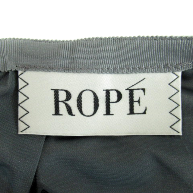 ROPE’(ロペ)のロペ タイトスカート ひざ丈 ボーダー柄 スリット 38 グレー 黒 ブラック レディースのスカート(ひざ丈スカート)の商品写真