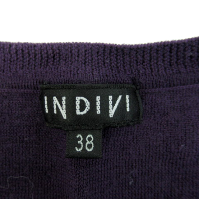 INDIVI(インディヴィ)のインディヴィ ニット カットソー 長袖 Vネック ウール 38 紫 パープル レディースのトップス(ニット/セーター)の商品写真